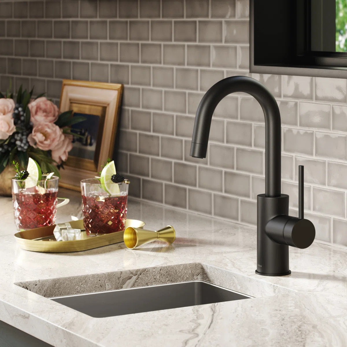 Oletto™ Single Handle Kitchen Bar Faucet KPF-2600MB | Wayfair North America