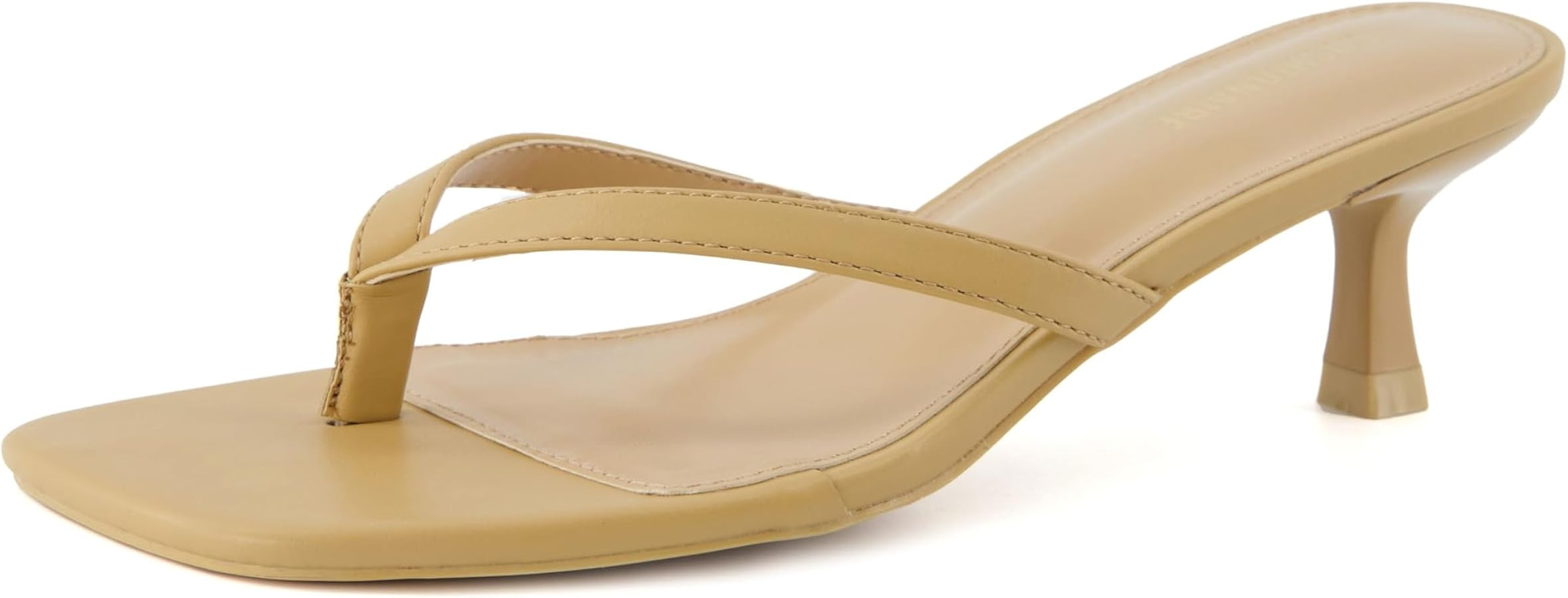 CUSHIONAIRE Women's Miami Kitten heel thong sandals +Memory Foam, Wide Widths Available | Amazon (US)