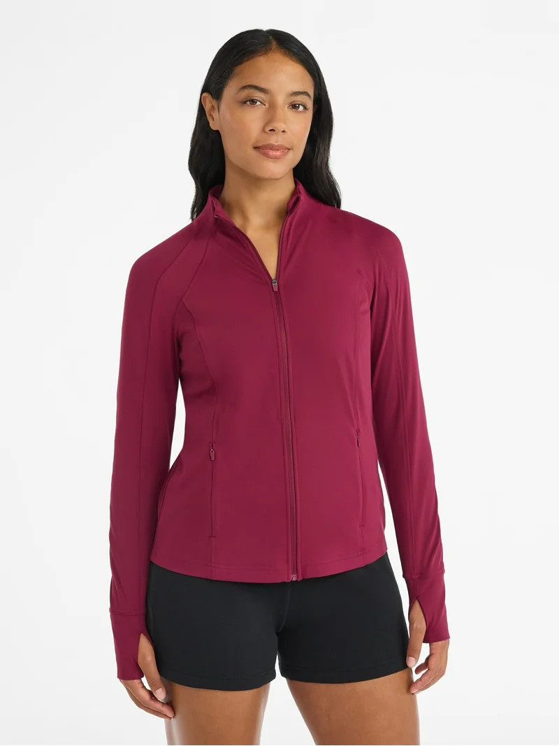 Avia Women's and Women's Plus SoftSculpt Zip Up Active Jacket, Sizes XS-4X | Walmart (US)