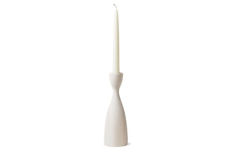 Pantry Candlestick - White - Farmhouse Pottery - 6 | One Kings Lane