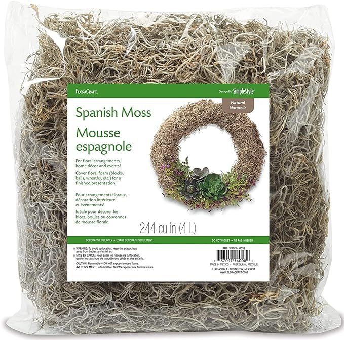 Amazon.com: FloraCraft Spanish Moss 8 Ounce (4L) Natural : Arts, Crafts & Sewing | Amazon (US)
