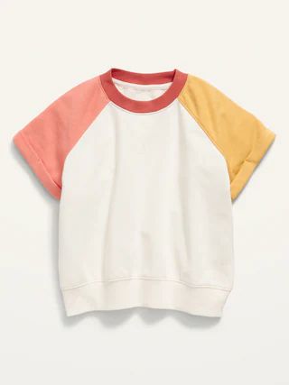 Short-Sleeve Crew-Neck Sweatshirt for Girls | Old Navy (US)
