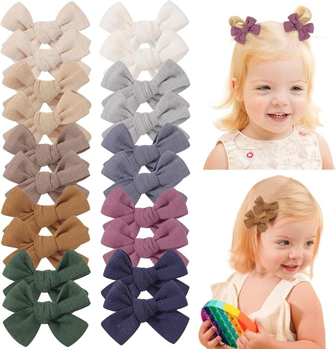 20pcs Mini Lined Hair Clips Bows Clips for Baby Girls | Amazon (US)