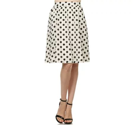 White Polka Dot Flare Spring Skirt - Semi Sheer Lined Vintage Style | Walmart (US)