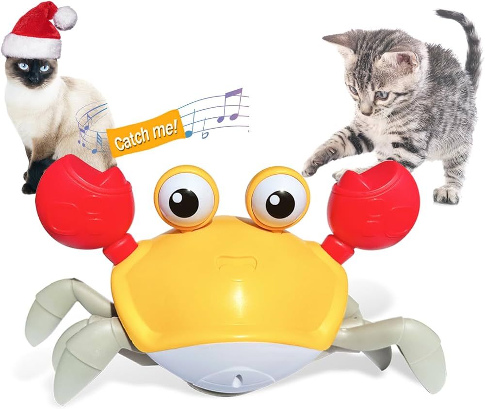 HONGID Cat Toys Crawling Crab,Escaping Crab Cat Toys with Obstacle Avoidance Sensor,Interactive C... | Amazon (US)