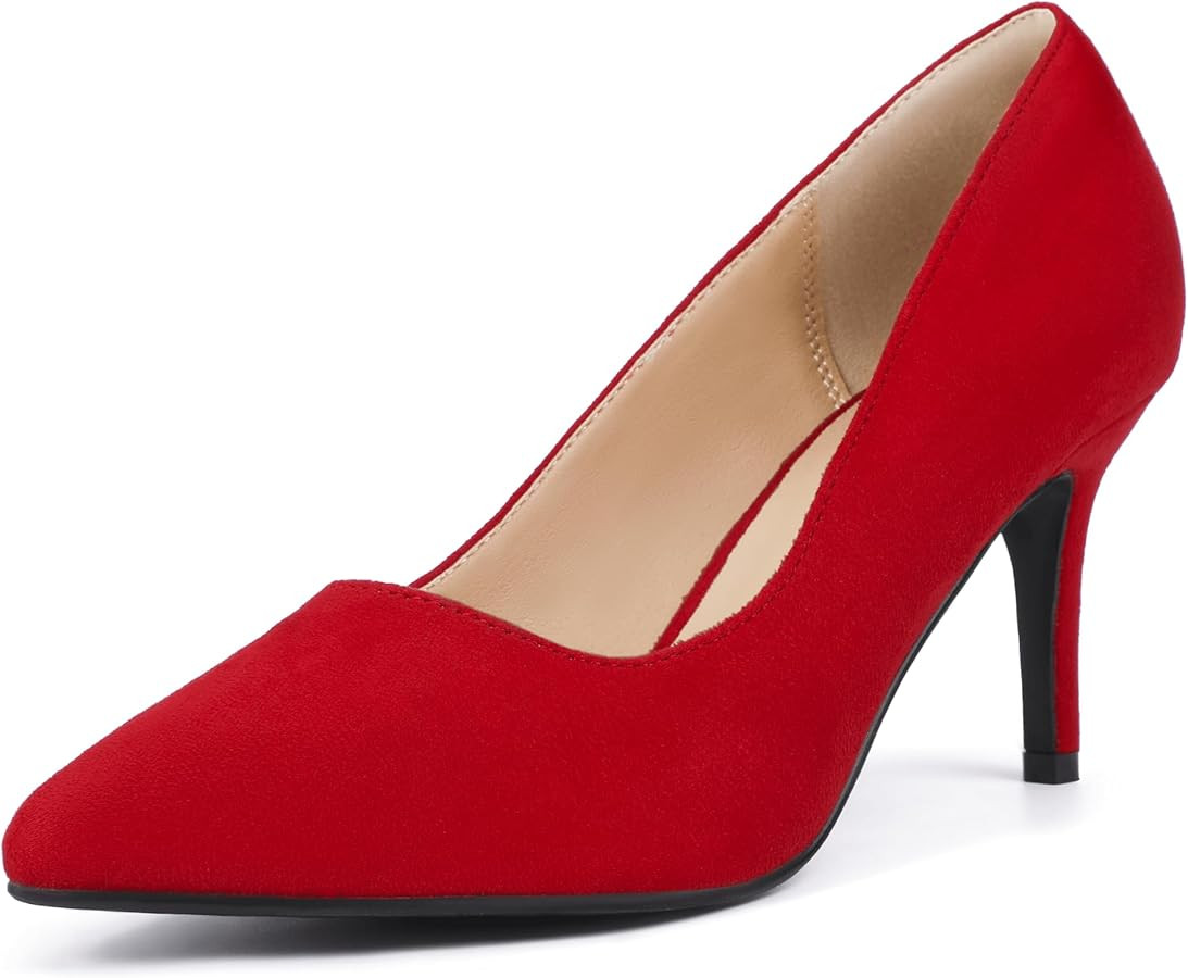 IDIFU IN3 High Heels Pumps Closed Toe Heels Women's Pumps Stiletto Pointed Toe Dress Shoes Weddin... | Amazon (US)