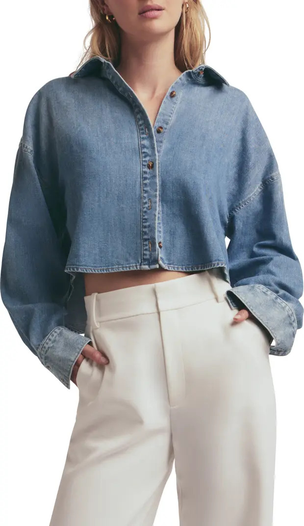 The Ex-Boyfriend Denim Crop Shirt | Nordstrom