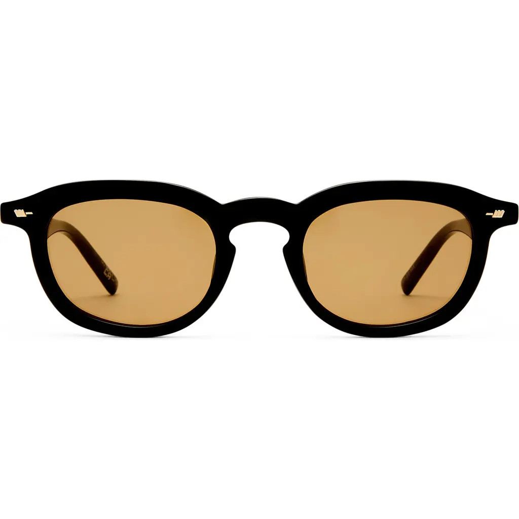 Le Specs Heart Throb 50mm Round Sunglasses in Black/light Brown Mono at Nordstrom | Nordstrom