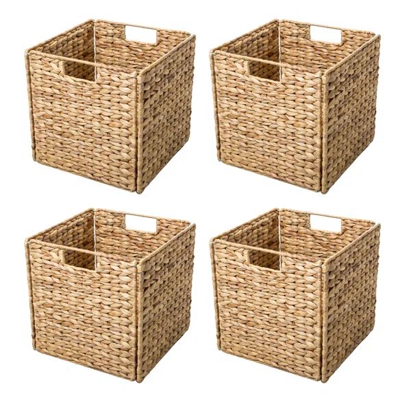 Hyacinth Foldable Storage Wicker Basket (Set of 4) | Wayfair North America