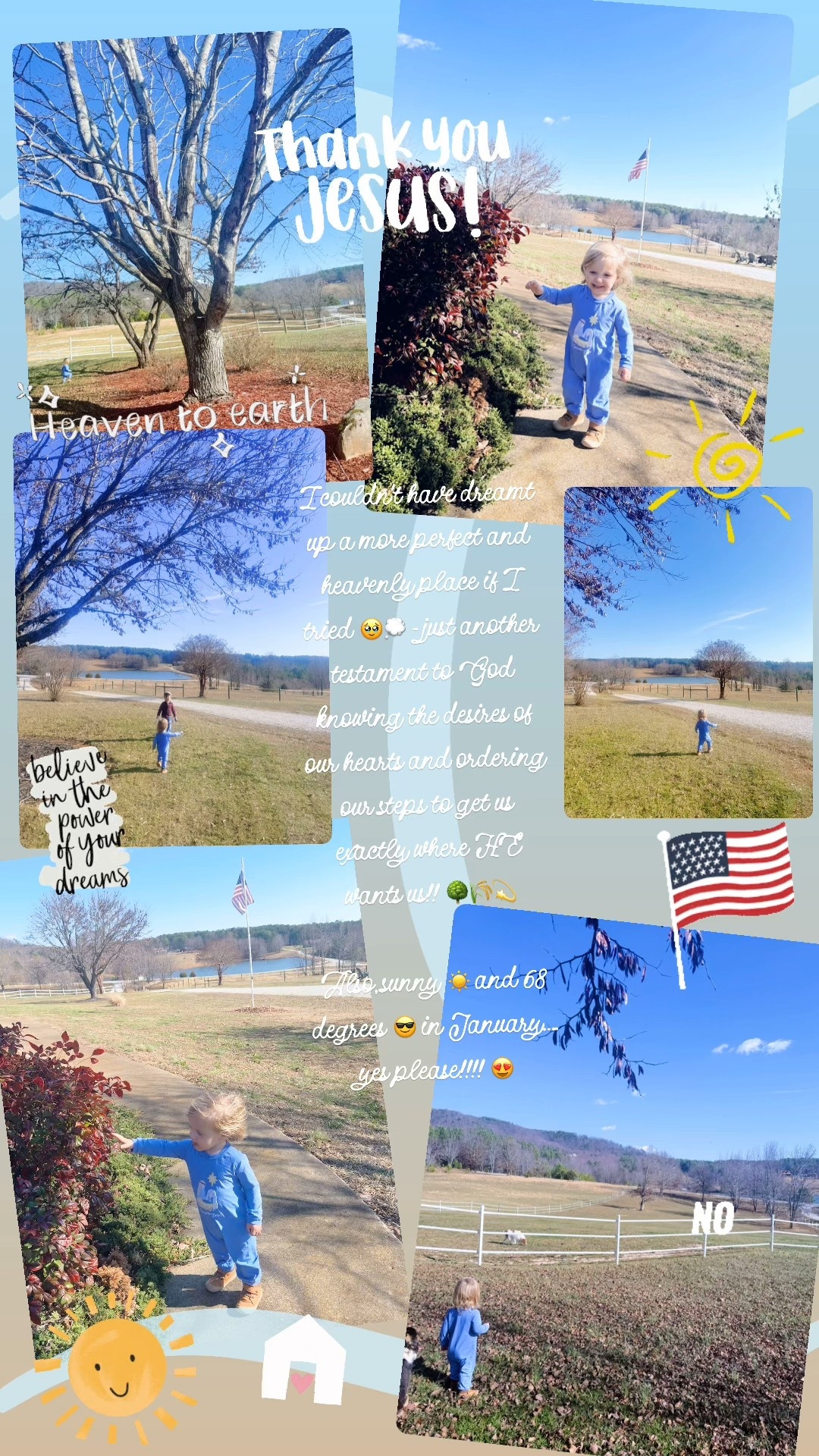 I couldn’t have dreamt up a more perfect and heavenly place if I tried 🥹💭 - just another testament to God knowing the desires of our hearts and ordering our steps to get us exactly where HE wants us!! 🌳🌾💫 

Also, sunny ☀️ and 68 degrees 😎 in January….. yes please!!!! 😍