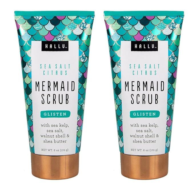 Body Scrub, Mermaid, Sea Salt Citrus Scent, with Shea Butter Nourishes and Smooths Skin 6 oz, Pac... | Amazon (US)