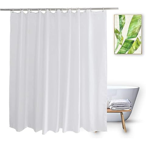 N&Y HOME Extra Long Shower Curtain Liner Fabric 72 x 96 inches, Hotel Quality, Washable, Water Re... | Amazon (US)