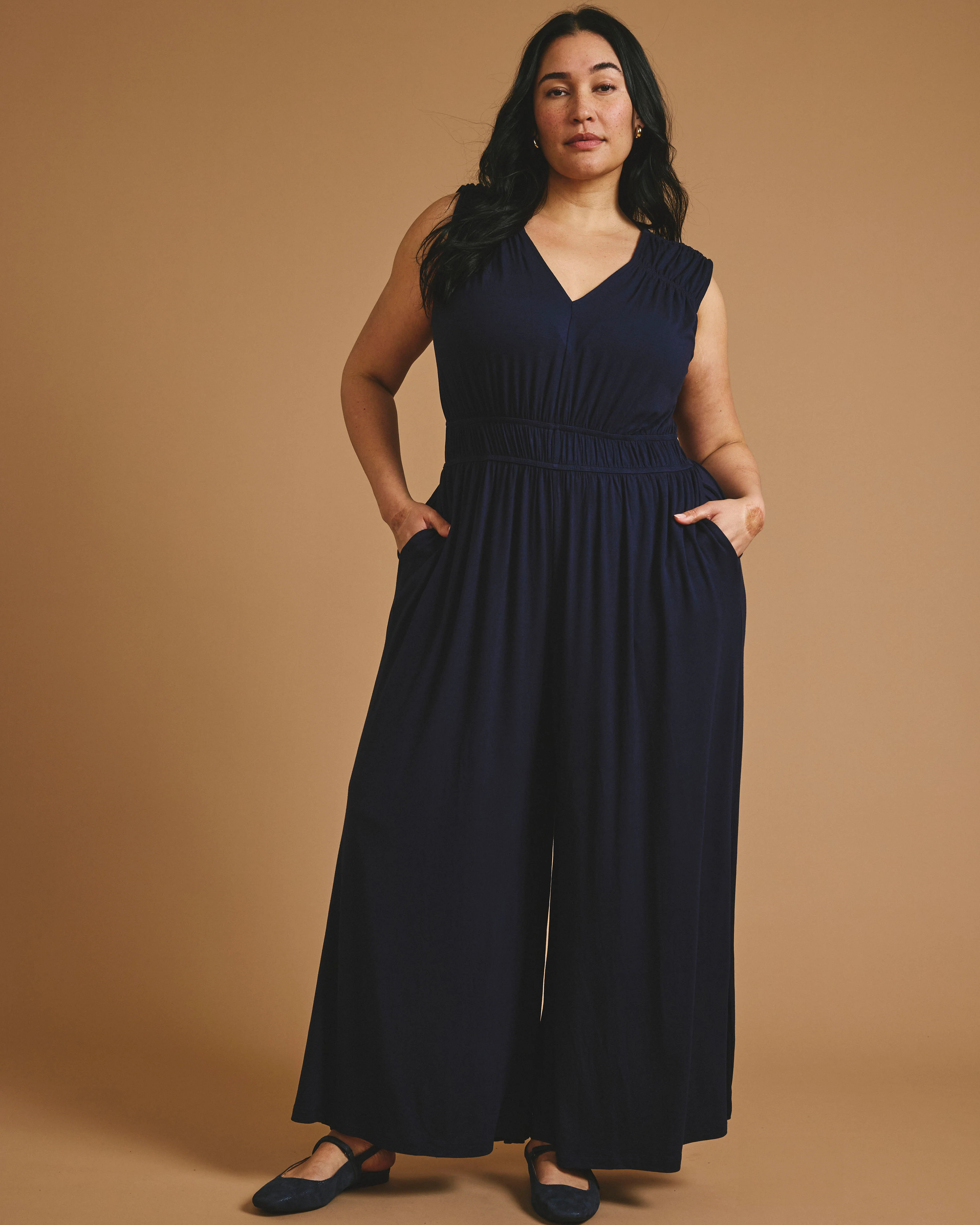 Zoey Liquid Jersey Jumpsuit - Midnight | Universal Standard