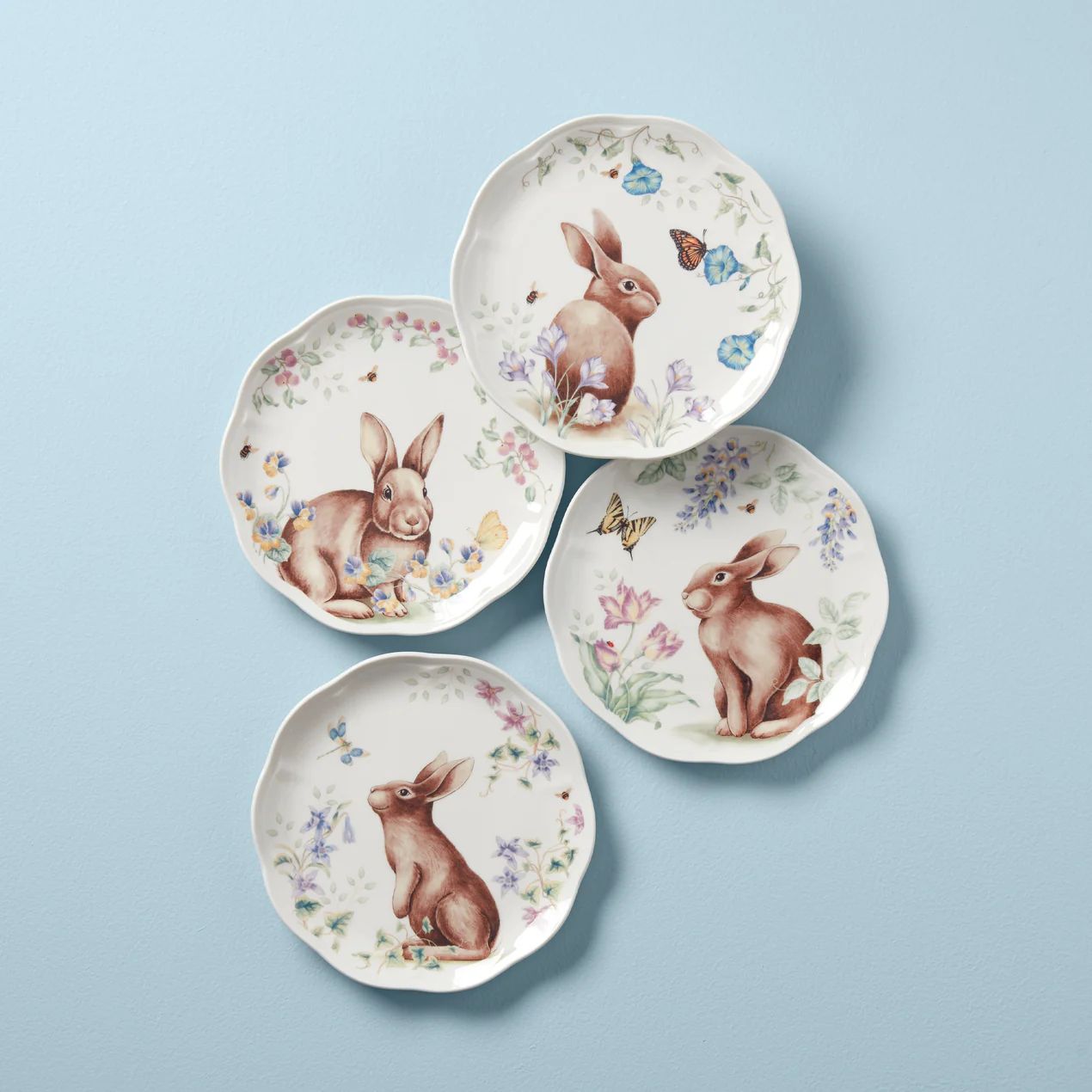 Butterfly Meadow Bunny 4-Piece Accent Plate Set | Lenox