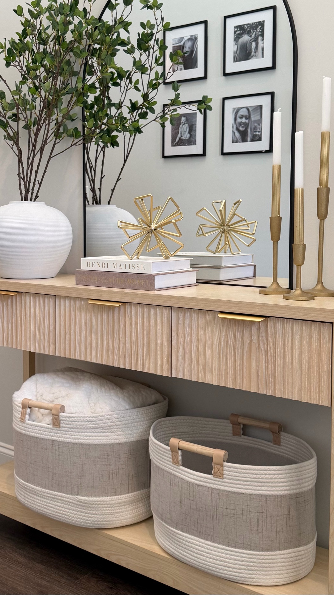 Wait until she’s dressed… because an entryway sets the tone for the entire home 🤍

This blank space was a total entryway design opportunity — and turning it into a calm, functional drop zone completely changed how our home feels the second we walk in.

I focused on creating an aesthetic but practical entryway with warm neutrals, soft textures, and pieces that actually work for everyday life. Think organic modern decor, layered tones, and storage that doesn’t scream “I’m just here for the shoes” 

Now it’s a space that feels:
✨ welcoming
✨ clutter-free
✨ peaceful
✨ and still family functional

Proof that you don’t need a huge makeover — just intentional styling, smart entryway organization, and cozy neutral decor to make a home feel elevated.

✨SAVE this for entryway inspiration later 
✨SHARE with a friend who’s loves to decorate
✨Comment CALM for links to everything I used

#EntrywayDesign #EntrywayInspo #NeutralHomeDecor #OrganicModern #ModernEntryway #HomeStyling #InteriorStyling #FunctionalDecor #MinimalHome #CalmHome #CozyMinimalist #HomeOrganization #EntrywayIdeas #StyledSpaces #WarmNeutrals

#LTKmomlife #LTKHome #LTKgrwm
