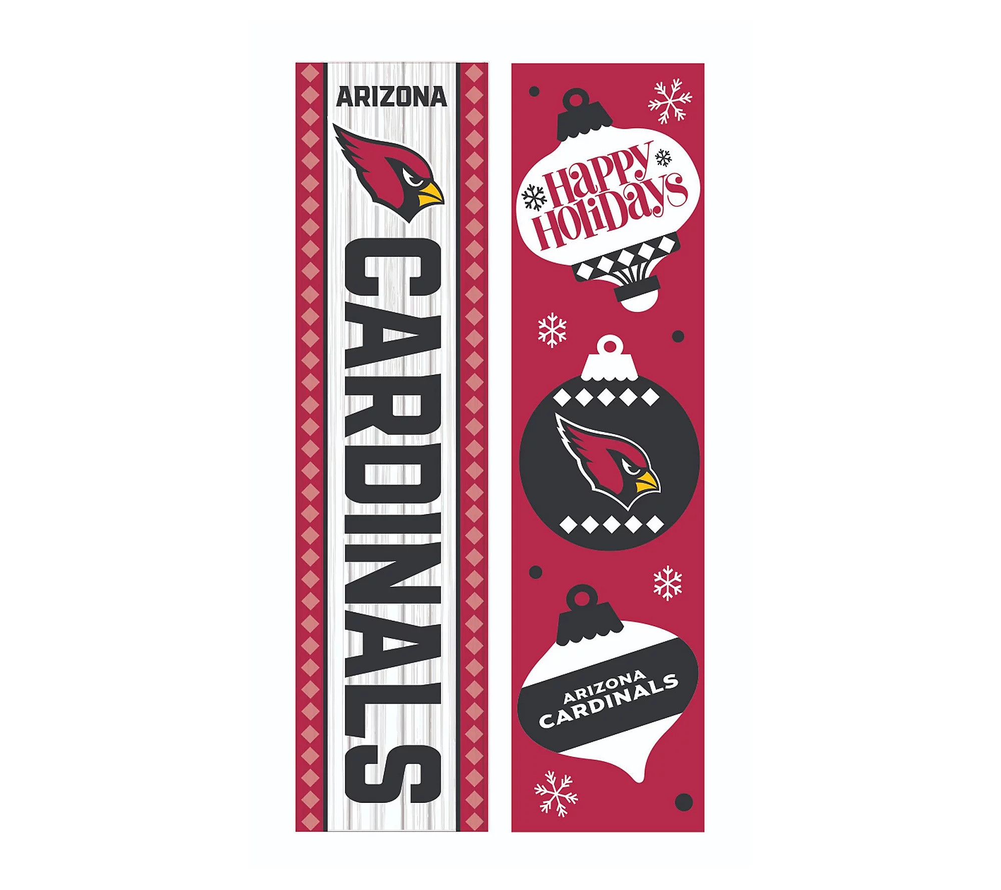 Evergreen NFL 47"" Wood Double Sided Christmas L eaner Sign | QVC