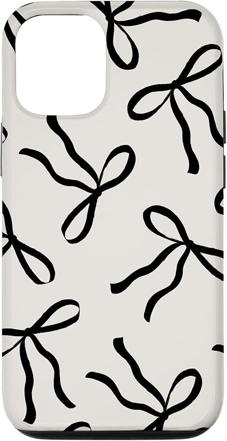 iPhone 15 iPhone Aesthetic Beige and Black Bow Phone Case Case | Amazon (US)