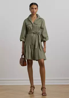 Lauren Ralph Lauren Women's Belted Cotton-Blend Shirtdress | Belk