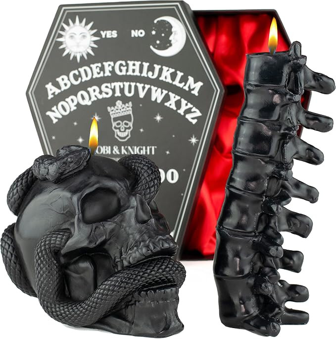 Kobi & Knight Black Skull Candle Set - Goth Candle with Snake and Spine in Coffin Gift Box - Goth... | Amazon (CA)