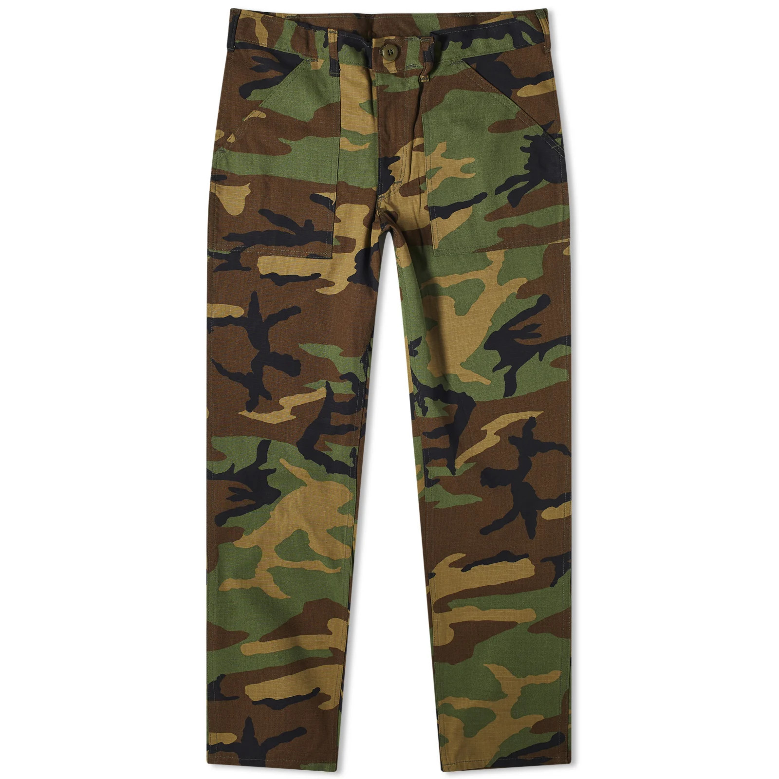 Stan Ray Men's Taper Fit 4 Pocket Fatigue Pant in Woodland Camo Ripstop, Size Small | END. Clothing
