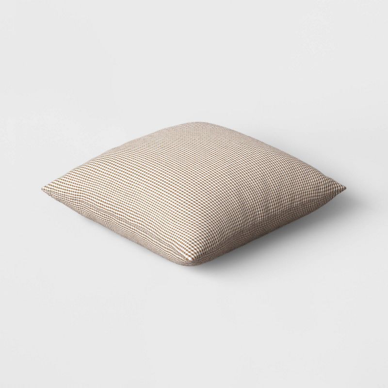 Micro Gingham Outdoor Throw Pillow Dark Taupe - Threshold™ designed with Studio McGee | Target