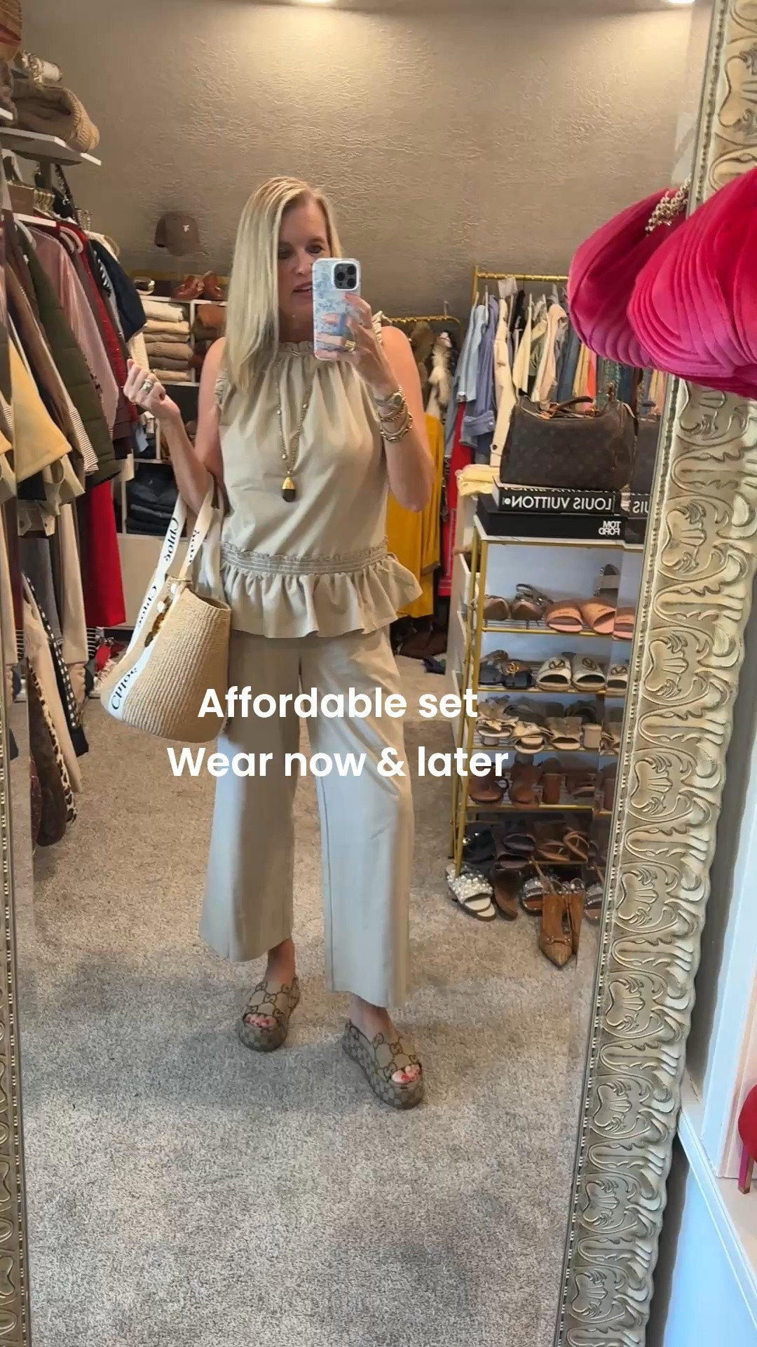 Affordable two piece set

How cute is the ruffle peplum tank top with ruffle trim detail and wide leg pant with pockets.
Fits tts and some in a couple colors & print

Cute to wear now and layer for fall🍁🍂

Paired with a pendant necklace
Gucci platform slide sandals

My best selling Chloe basket tote- I have used this bag for 3-4 seasons and it’s great for travel/the beach and pool 

Sea horse and sea shell charms clip onto any bag 

Gold hoops gold paper clip chain necklace and custome name necklace

#LTKootd #LTKgrwm #LTKOver40