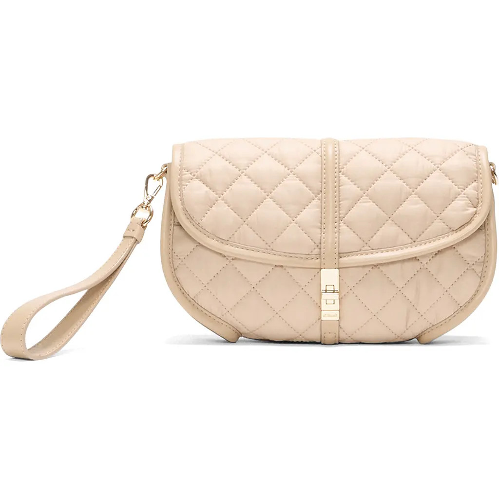 MZ Wallace Small Astor Quilted Nylon Convertible Clutch in Buff at Nordstrom | Nordstrom
