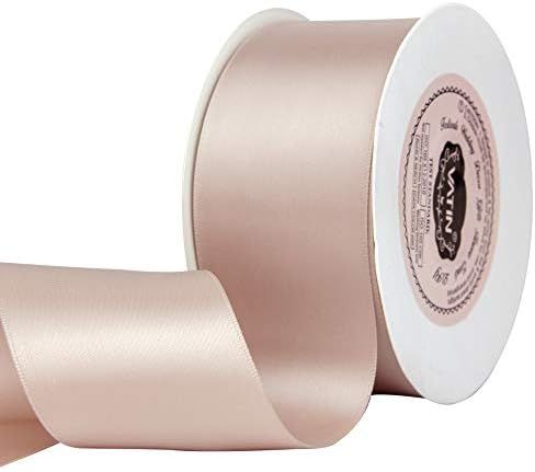 VATIN 2 inches Solid Vanilla Double Faced Polyester Satin Ribbon for Craft, Gift Wrapping, Hair B... | Amazon (US)
