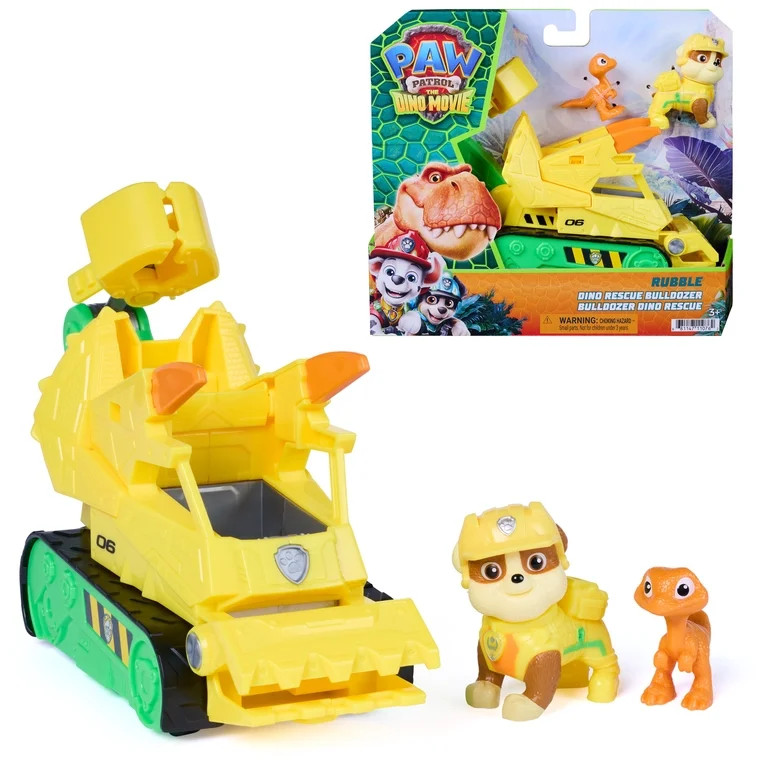 PAW Patrol: The Dino Movie Rubble Dino Rescue Bulldozer, Ages 3+ | Walmart (US)