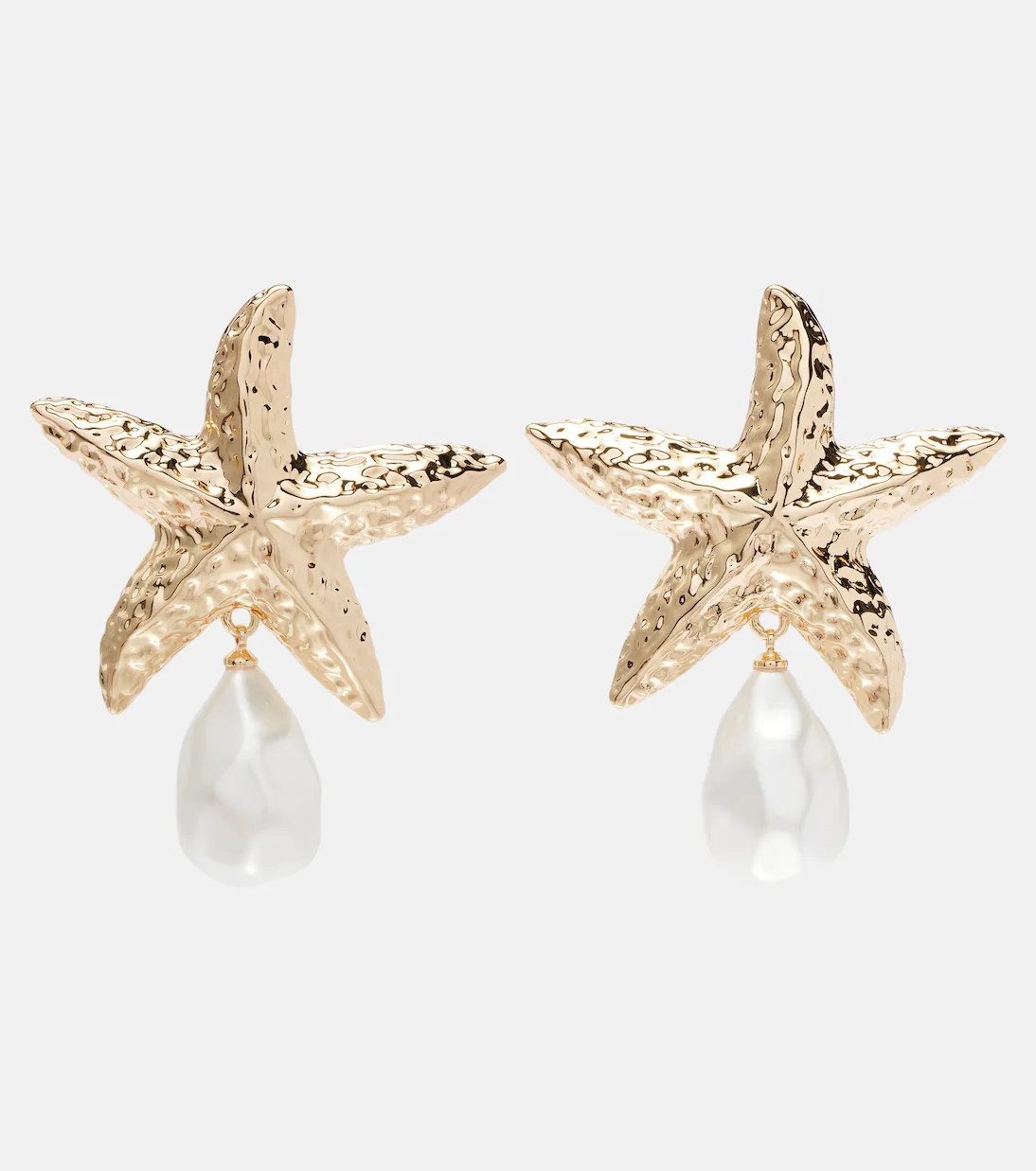 Faux pearl-embellished gold-plated earrings | Mytheresa (INTL)