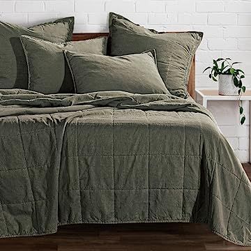 Paseo Road by HiEnd Accents | Stonewashed Cotton Canvas Coverlet, Super Queen Size, Duffle Bag Solid | Amazon (US)