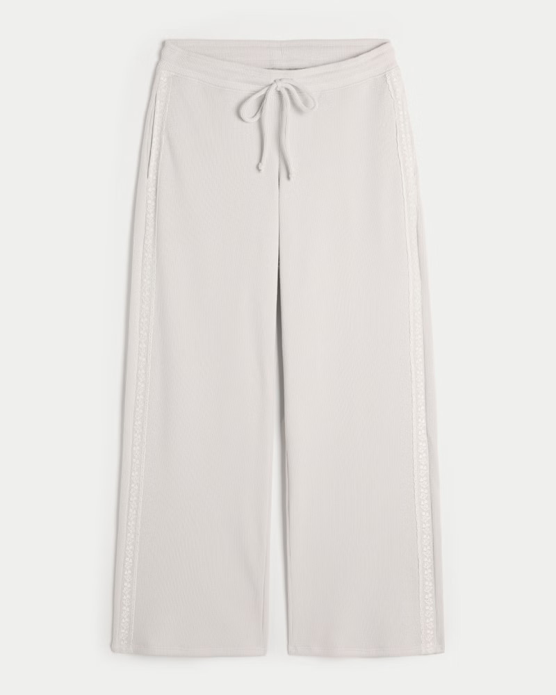 Gilly Hicks Waffle Lace Straight Pants | Hollister (UK)