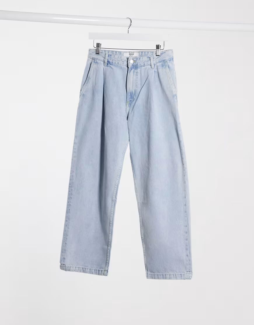 Bershka wide leg jeans-Blue | ASOS (Global)