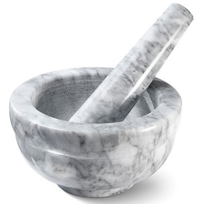 Mortar And Pestle Set - Marble Mortar and Pestle Set for Spices and Pills in Color Grey 3.75 inch Diameter - HomeItUsa | Target