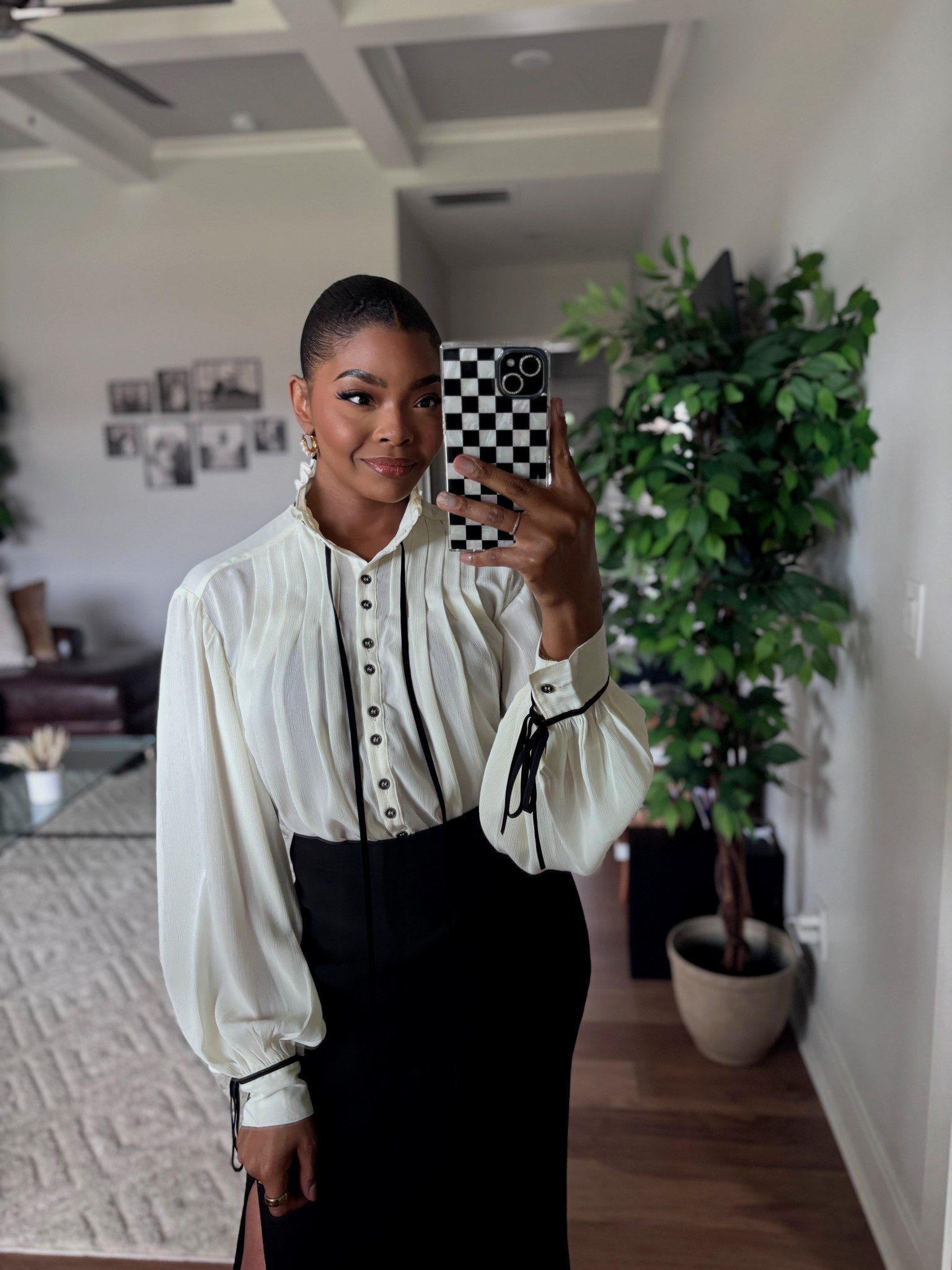 Loving this sheer blouse. Beautiful ruffle neckline, long sleeves and pleated chest details. Use code 20JASMINEM

#LTKSeasonal #LTKStyleTip #LTKSummerEdit