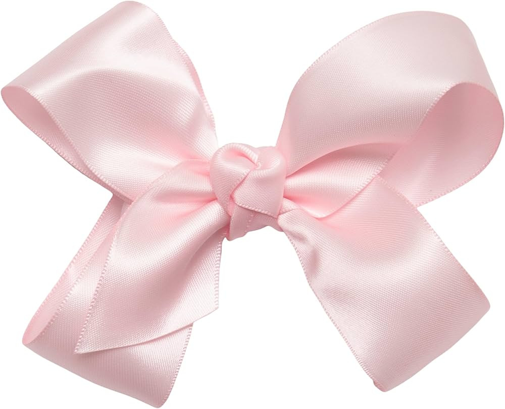 HAIRBOWS Girls' Satin Hair Bows with a Knot Wrap Center on a Clip, All Ages and Hair Types, 5 Inc... | Amazon (US)