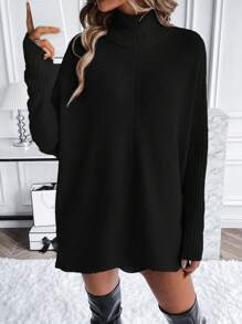 EMERY ROSE Turtleneck Batwing Sleeve Sweater,Long Sleeve Tops Knit Pullover Fall Winter Outfit | SHEIN