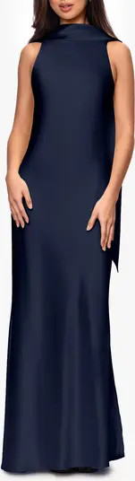 Satin Tie Back Mermaid Gown | Nordstrom