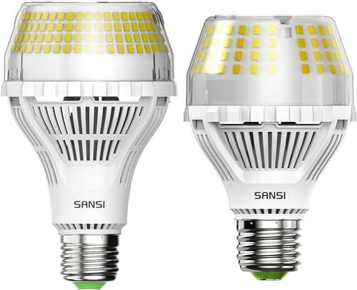 SANSI 400W Equivalent 6000 Lumens 5000K Brightest LED Bulb & 200W Equivalent LED Light Bulb, 3000 Lumens 5000K E26 LED Bulb | Amazon (US)