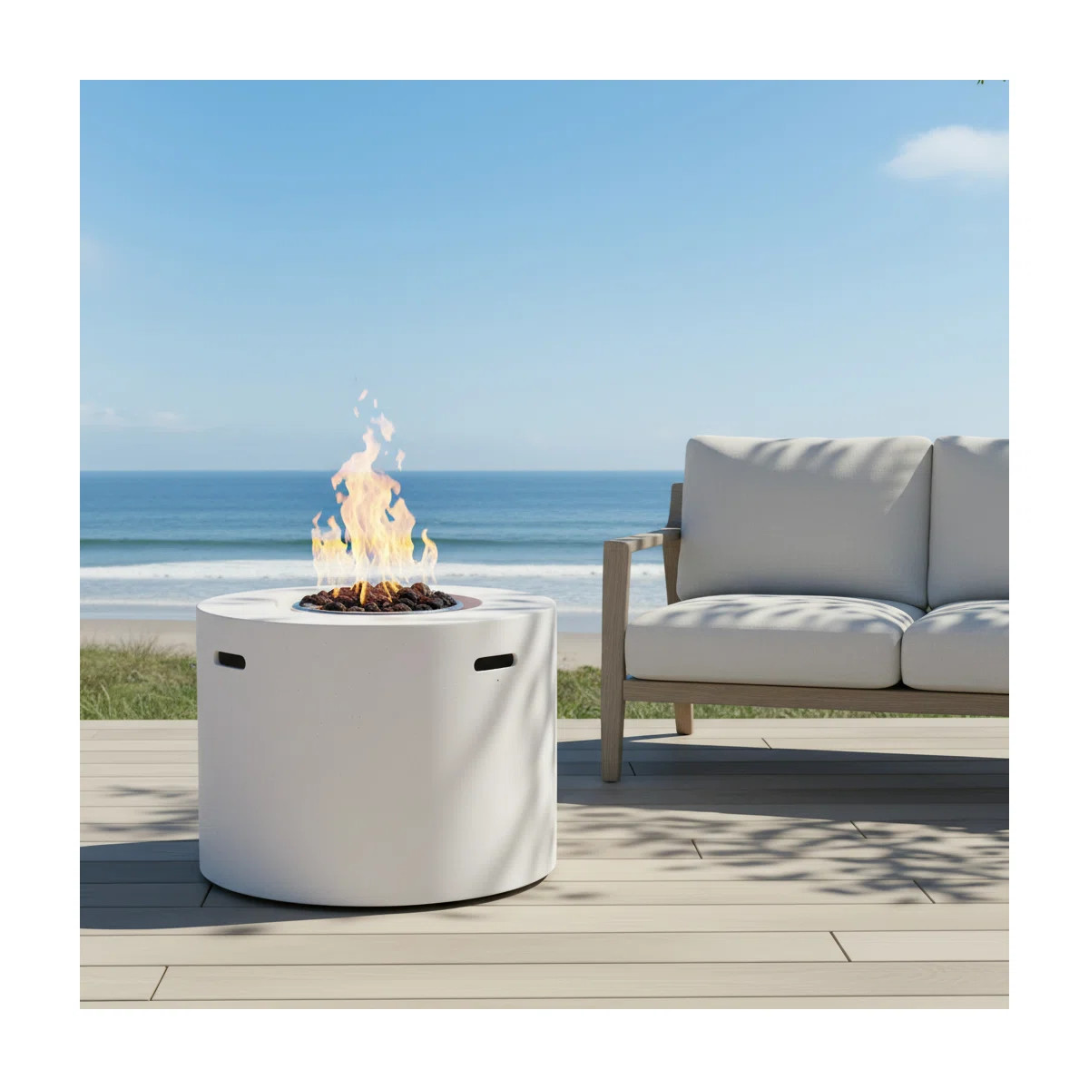 Caelan 24.5" H x 31.1" W Concrete Propane Outdoor Fire Pit TableByLatitude Run\u00ae4.5Rated 4.5 ... | Wayfair North America