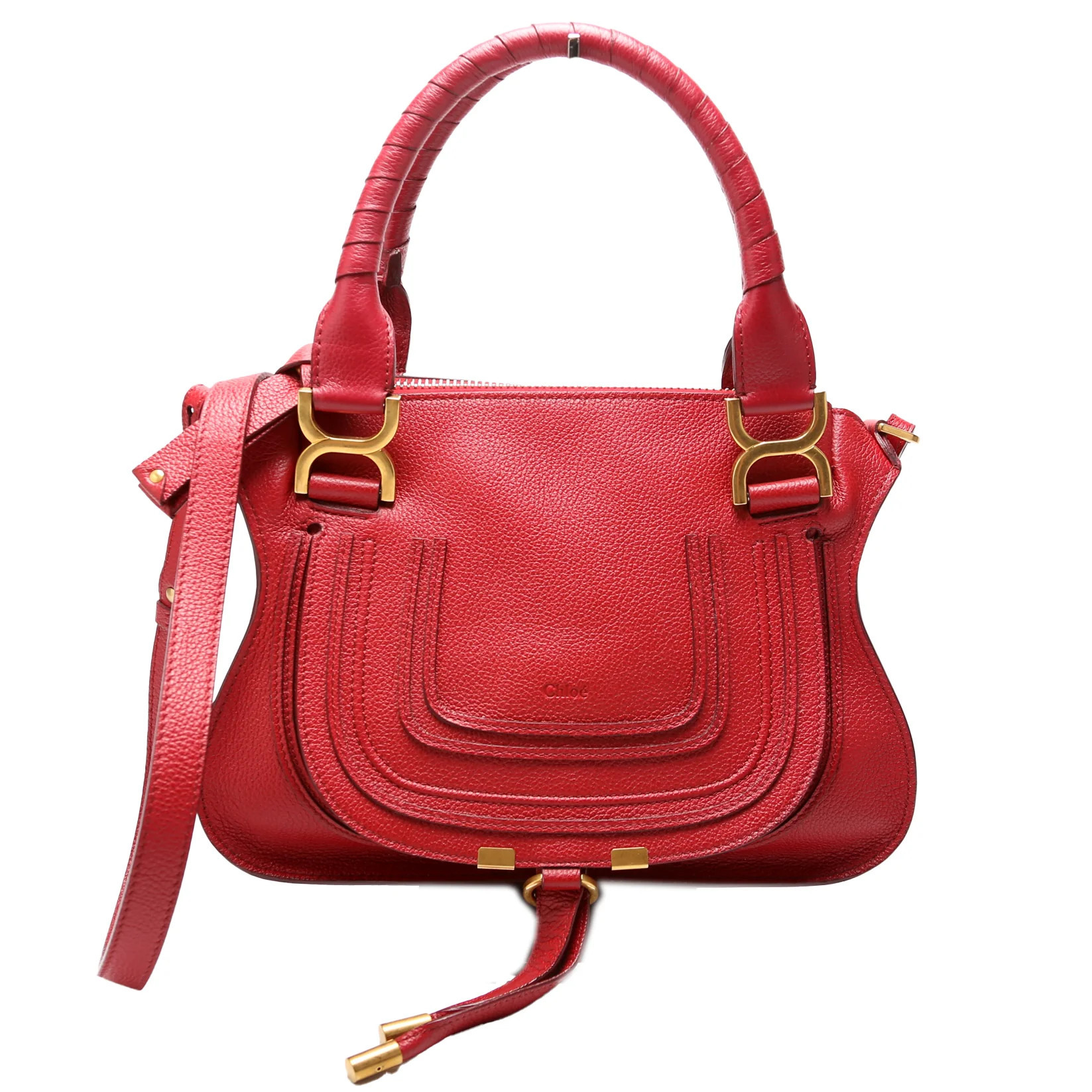Marcie Small Double Carry Red | Keeks Designer Handbags