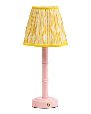 19.5in Leonora Lacquer Rechargeable Lamp With Ikat Shade | TJ Maxx