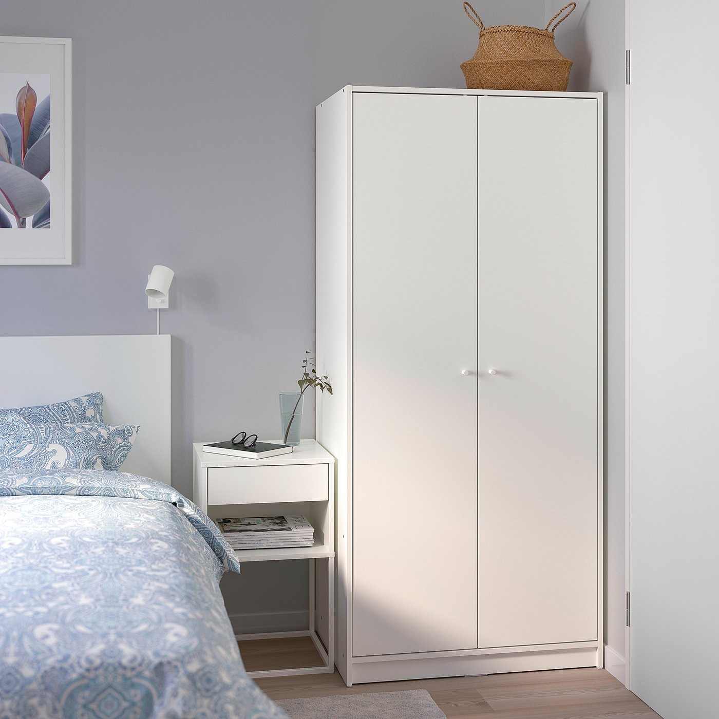 IKEA KLEPPSTAD wardrobe with 2 doors, white, 31 1/4x21 5/8x69 1/4 | IKEA US