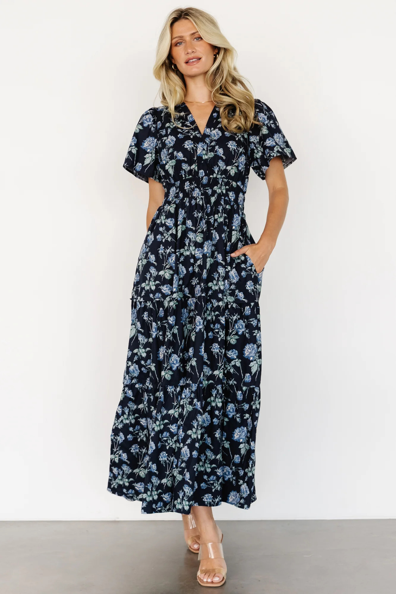 Kristin Maxi Dress | Navy Floral | Baltic Born