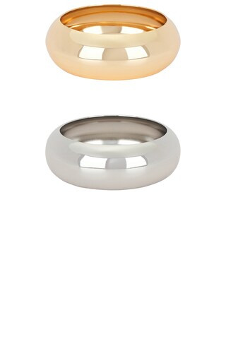 Chunky Bangles Set Of 2 in Mixed Metal | Revolve Clothing (Global)