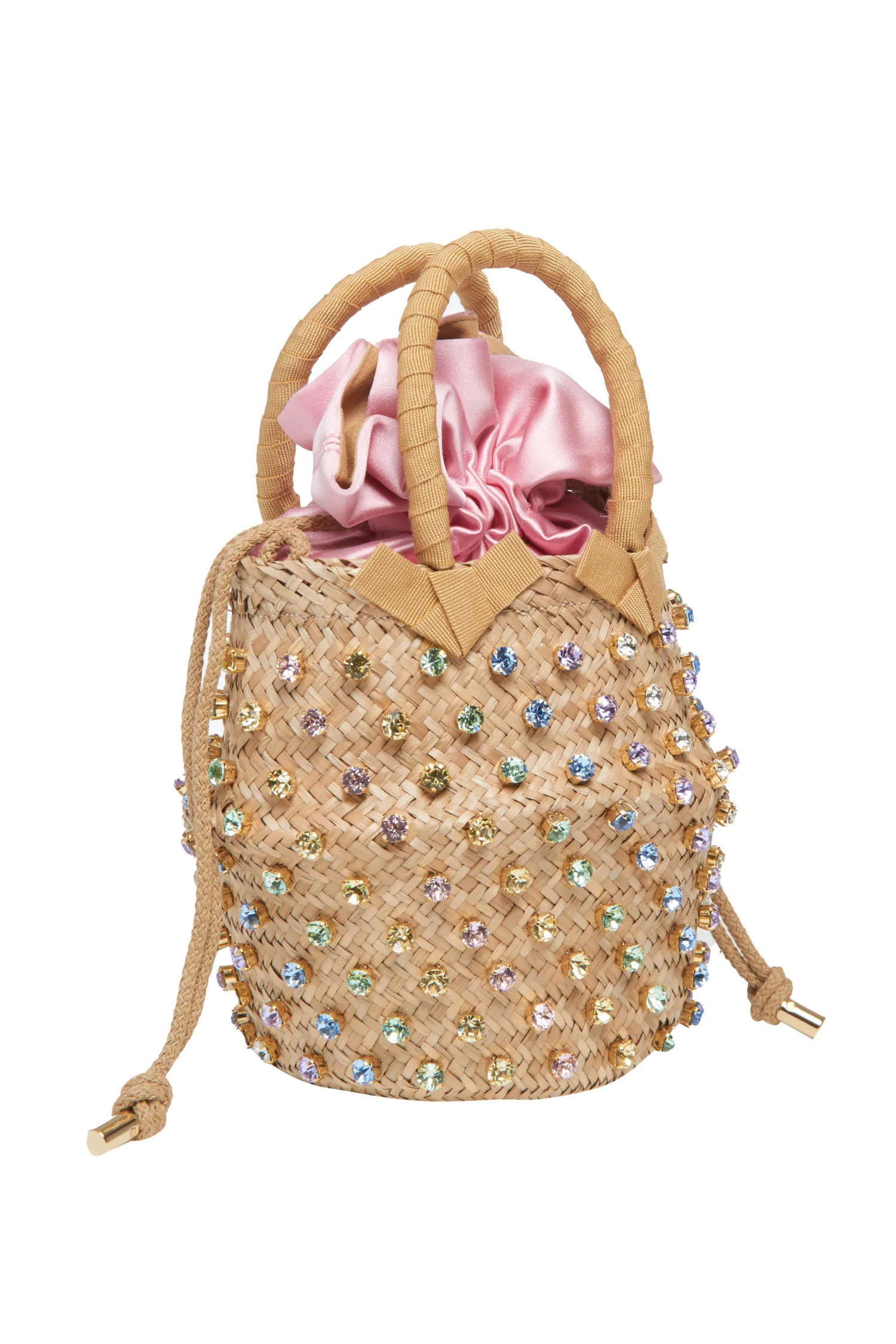 Rainbow Pastel Straw Bag | LOVESHACKFANCY