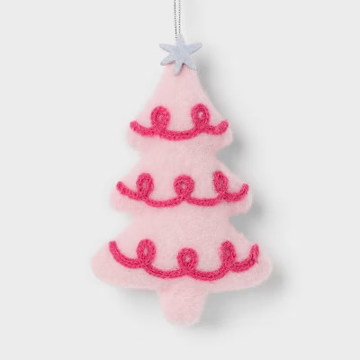 Fabric Tree Christmas Ornament Pink - Wondershop™: Indoor Decoration, 5" Height, No Battery Required | Target