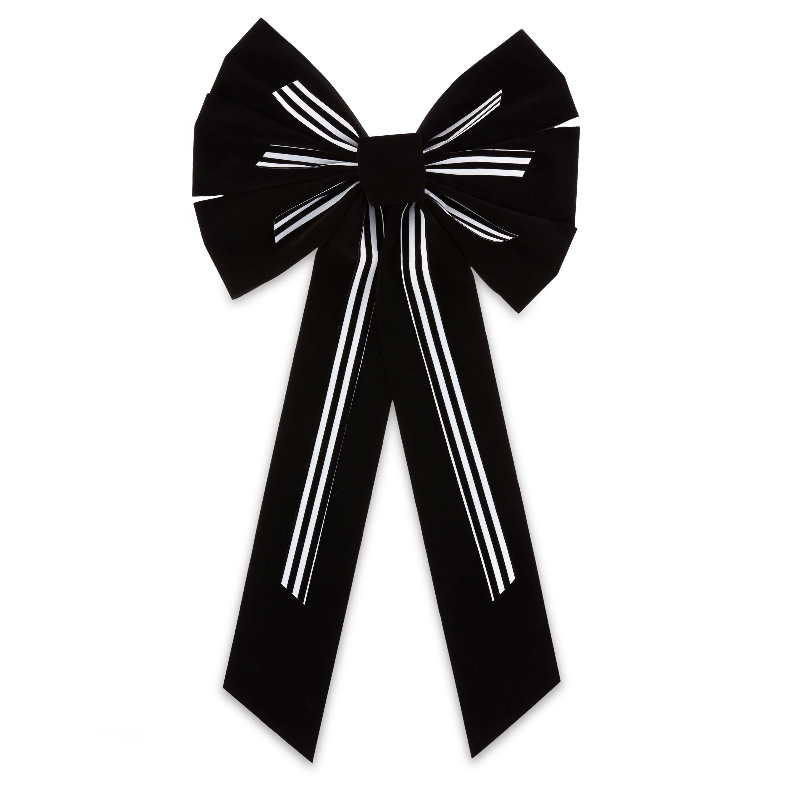 Holiday Time Wreath Bow with Striped Accent Bow, 23" – Black Stripe Bow - Walmart.com | Walmart (US)