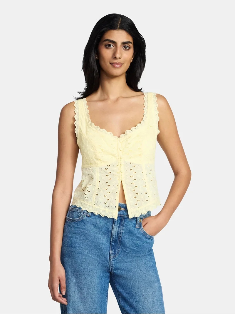 Madden NYC Women's Eyelet Tank Top | Walmart (US)