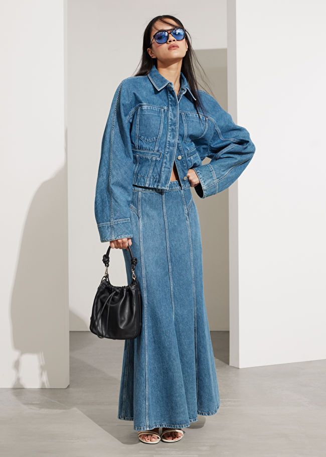 Pleated Denim Maxi Skirt | & Other Stories US